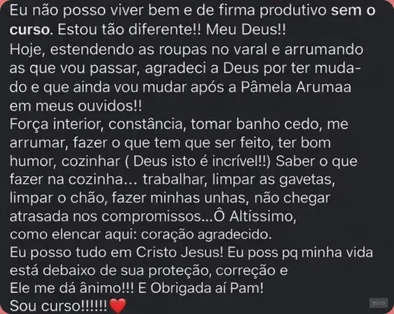 Depoimento de aluna 5