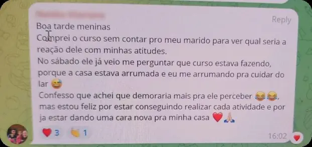 Depoimento de aluna 1